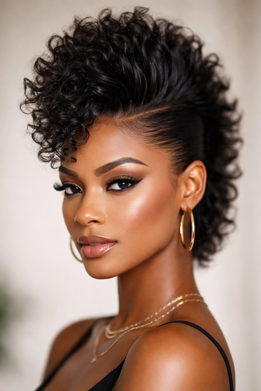 Center-up faux hawk silhouette with smooth sides