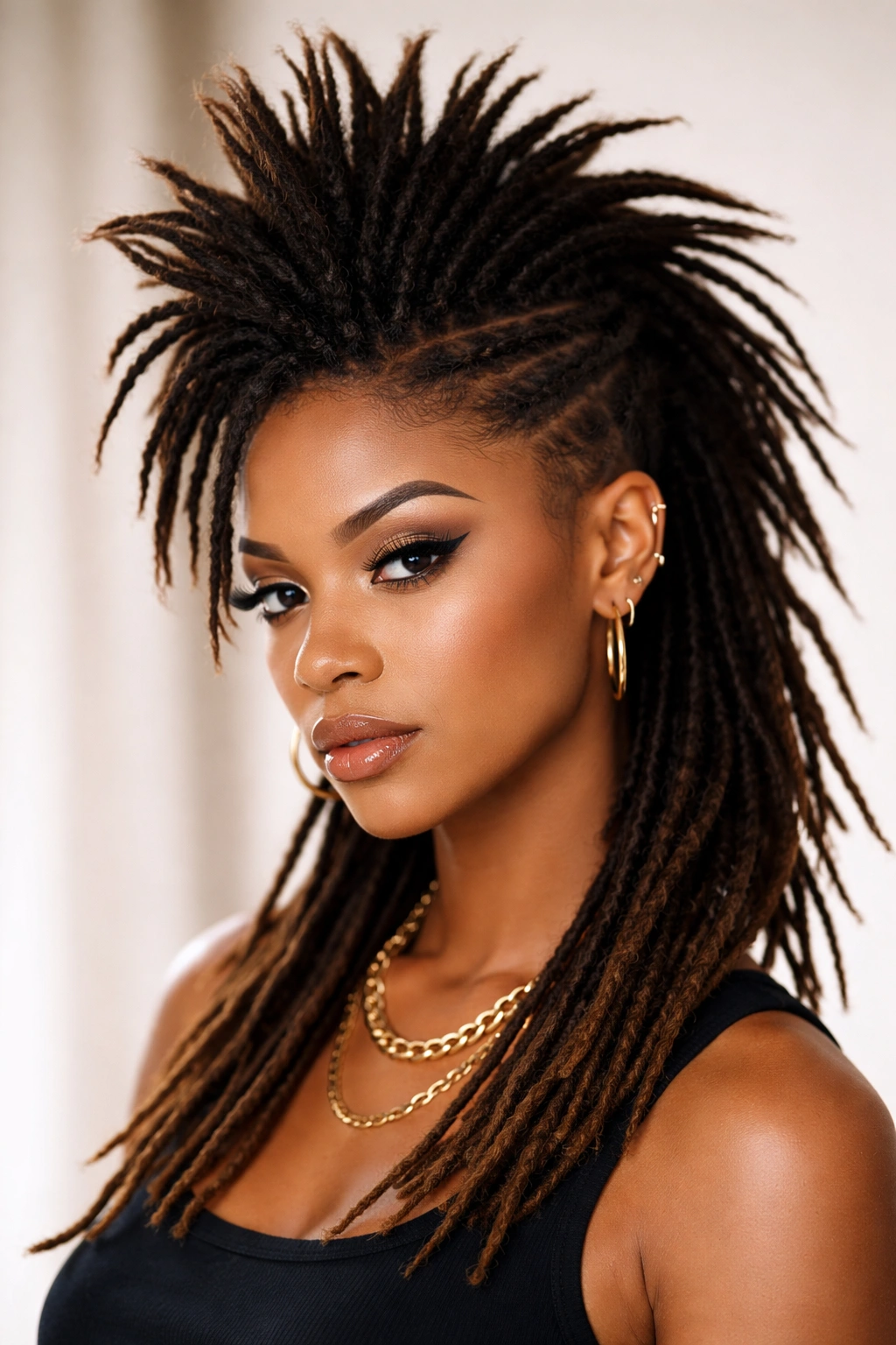Mullets with center faux hawk and short side locs