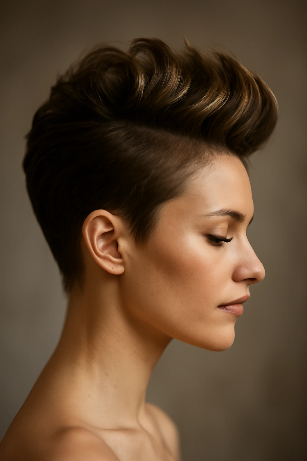 15 Easy Short Hair Updos That Work for Any Occasion 9 Faux hawk updo with height at crown and neat sides