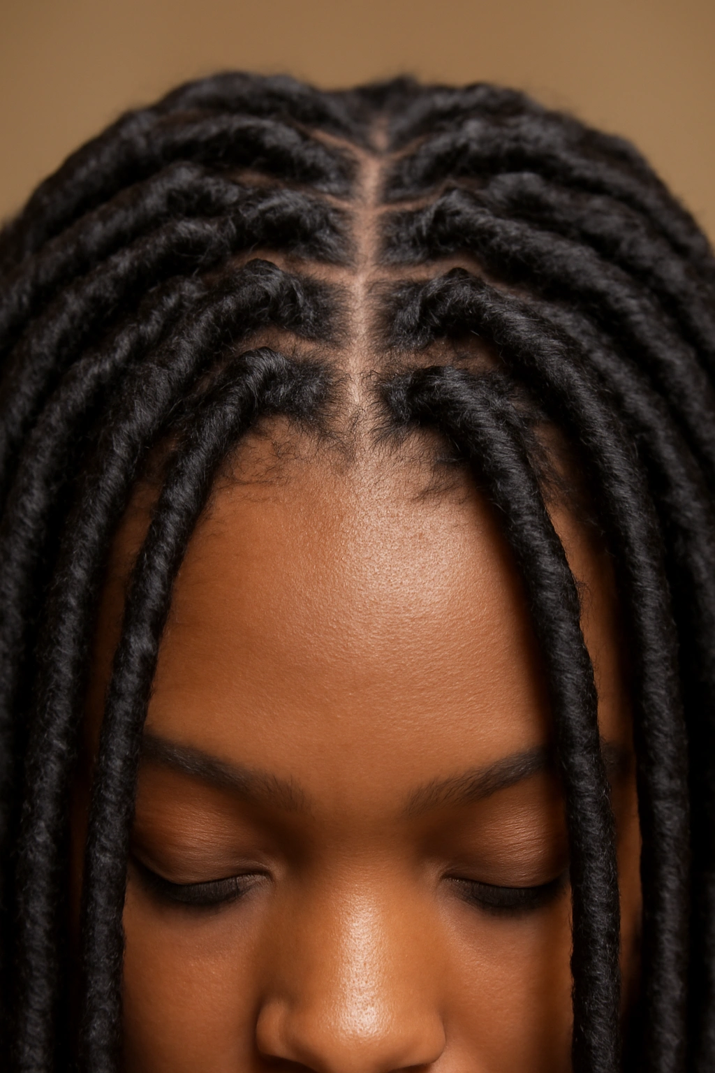 20 Hairstyles for Black Women Sorted by Hair Texture 5 Close-up of faux locs with extensions showing realistic texture