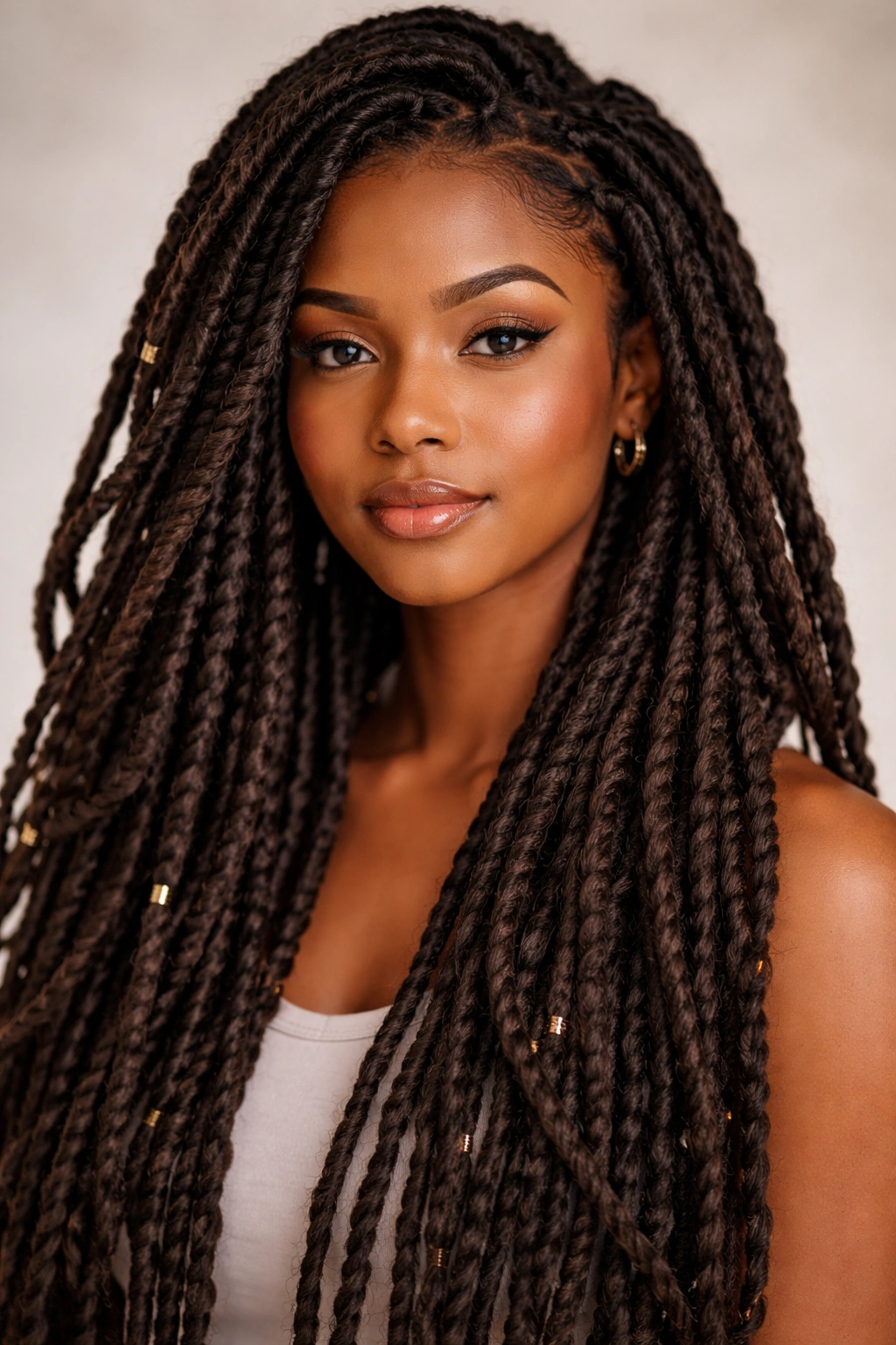 Full-head faux locs with thick textured dread-like strands