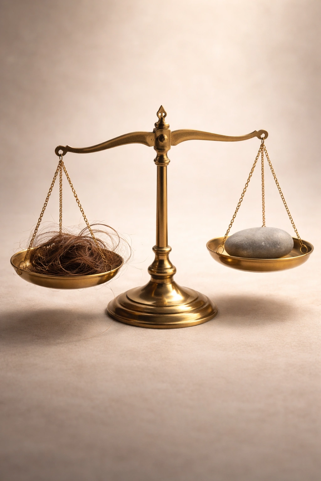 Balanced scale depicting fear vs facts relating to hair product safety