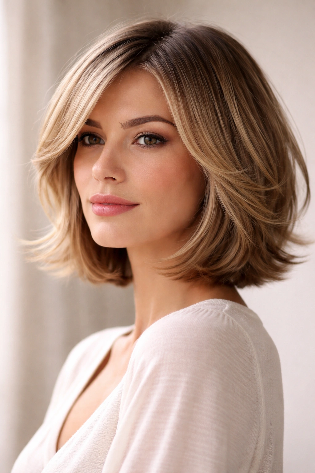 12 Chin Length Bobs That Suit Every Face Shape 12 Feathered bob on square jaw soft silhouette with outward flips