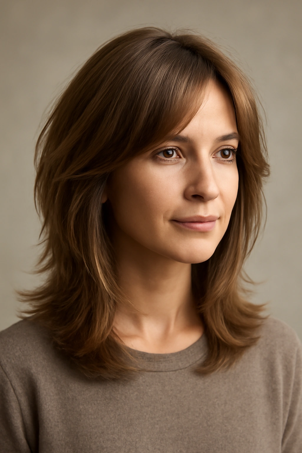 20 Medium Layered Haircuts Stylists Get Asked For Most 4 Medium cut with feathered, face-framing layers and soft tapering
