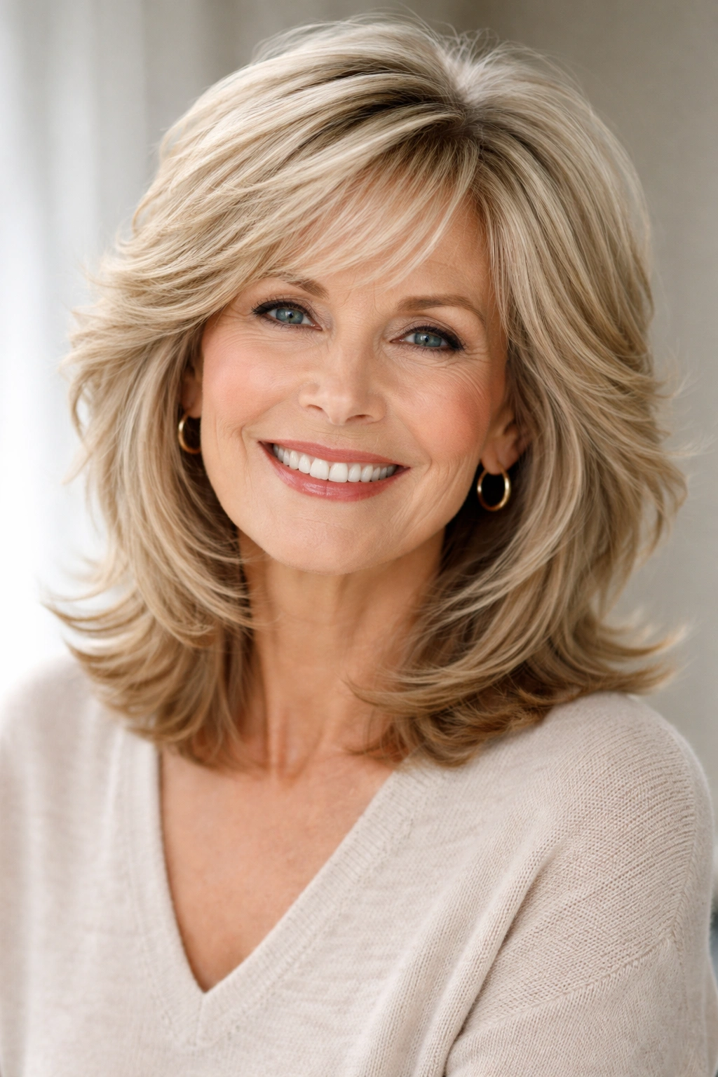 Feathered layers add volume to fine hair