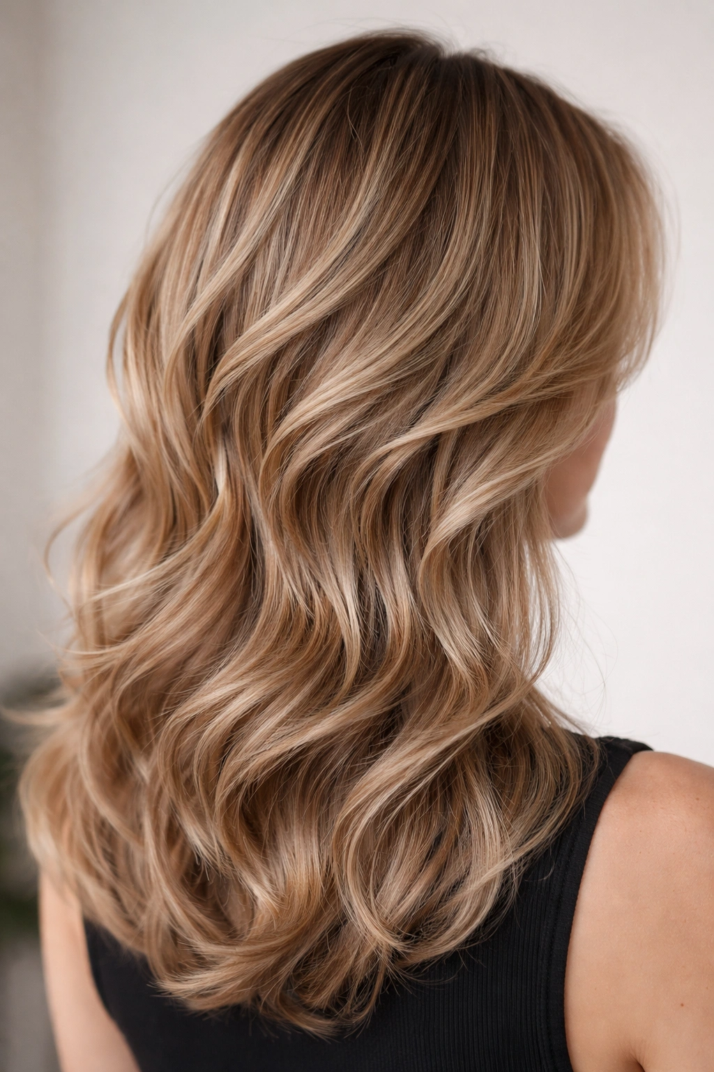 20 Wavy Haircuts Women Keep Requesting In Salons 14 Close-up of Feathered Wavy Layers with scalp-close feathering and smooth waves