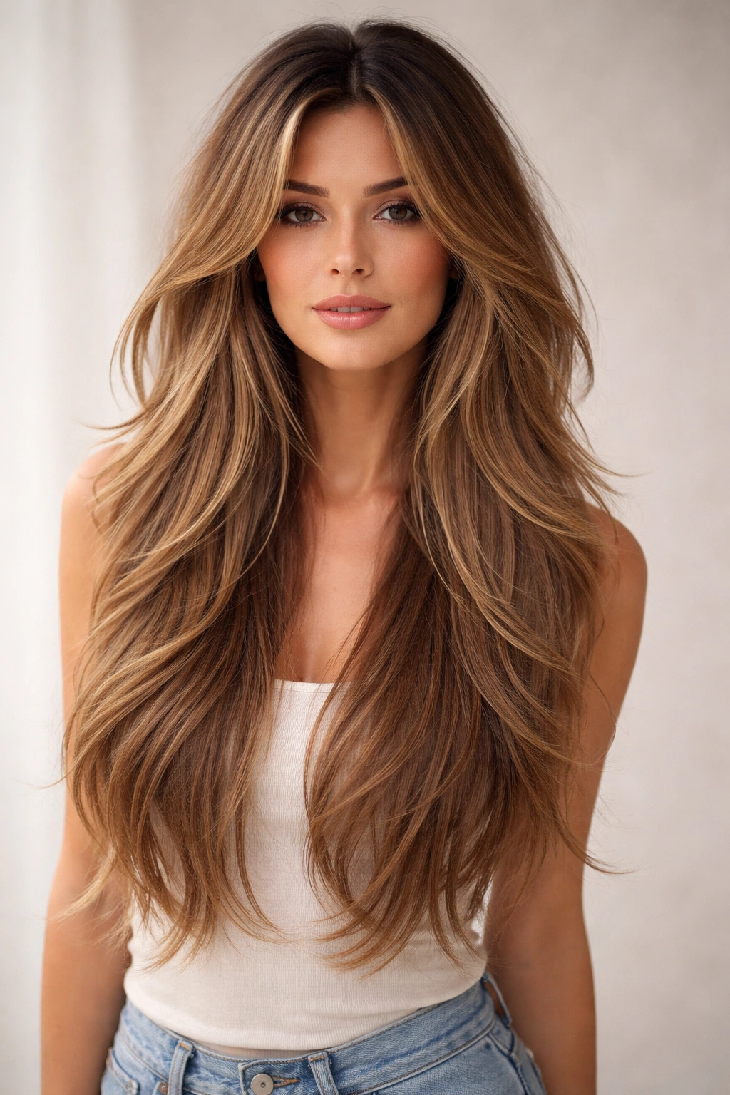 12 Choppy Layer Haircuts That Add Quick Volume 11 Long hair with feathered soft layers providing volume and movement
