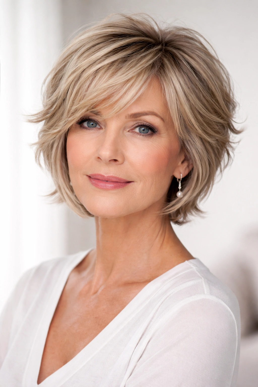Close-up of a feathered pixie bob with extended length and feathered texture