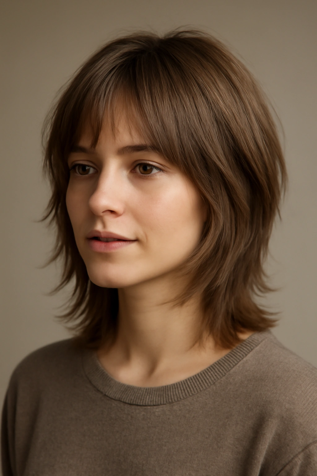 20 Layered Haircuts Sorted by Length and Hair Type 5 Feathered shag on medium-length fine hair showing soft layers