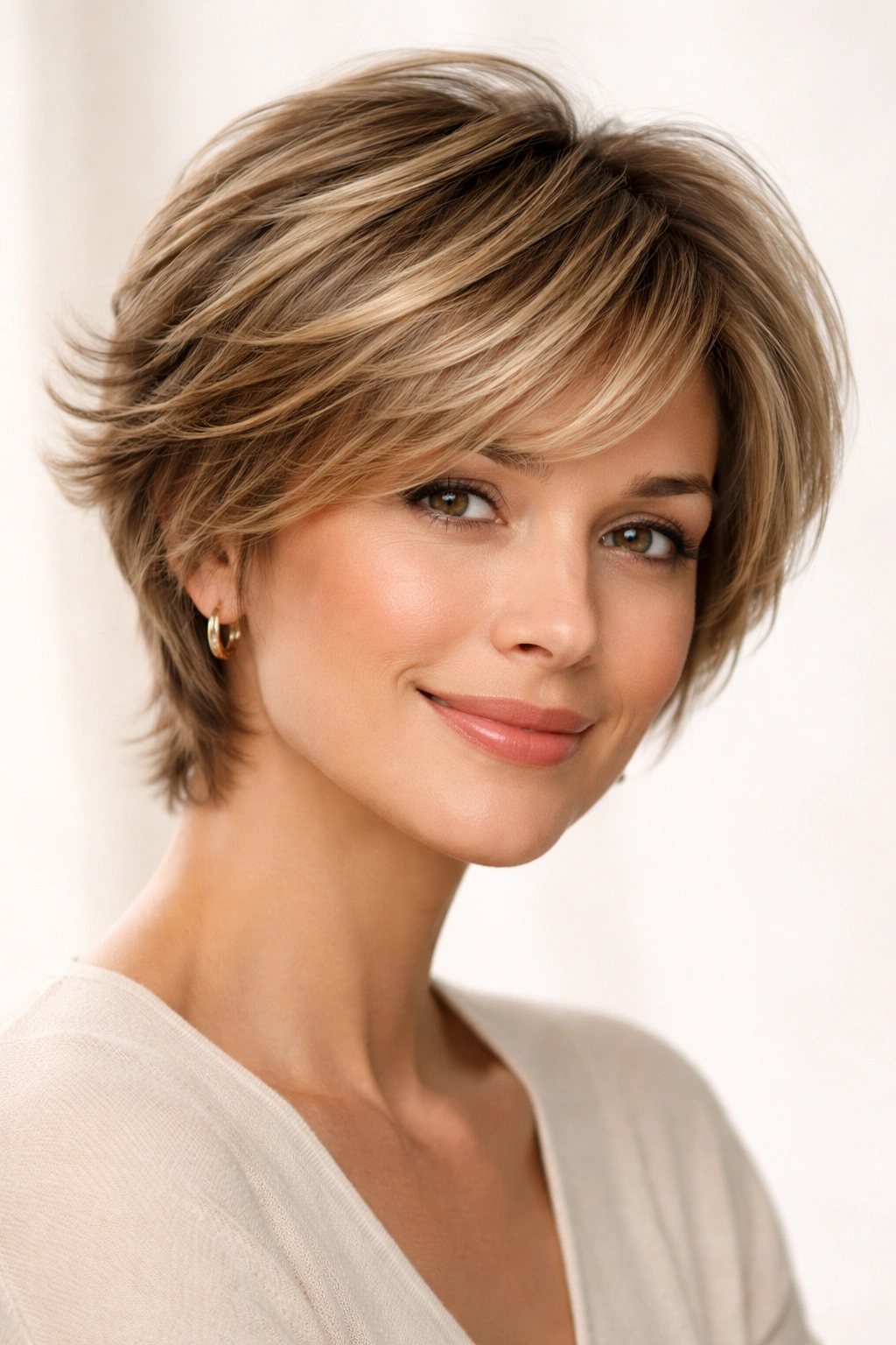 15 Short Haircuts That Instantly Make You Look Younger 12 Layered feathered short cut with soft blended layers and lift