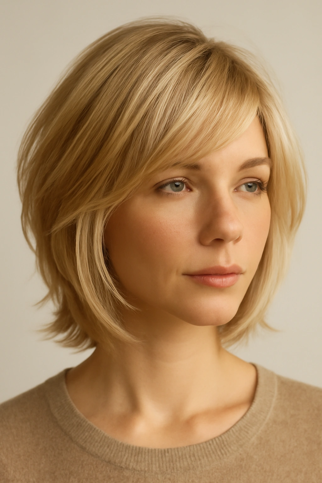 15 Short Blonde Haircuts to Bring to Your Next Appointment 10 Close-up of blonde feathered short layers with soft movement