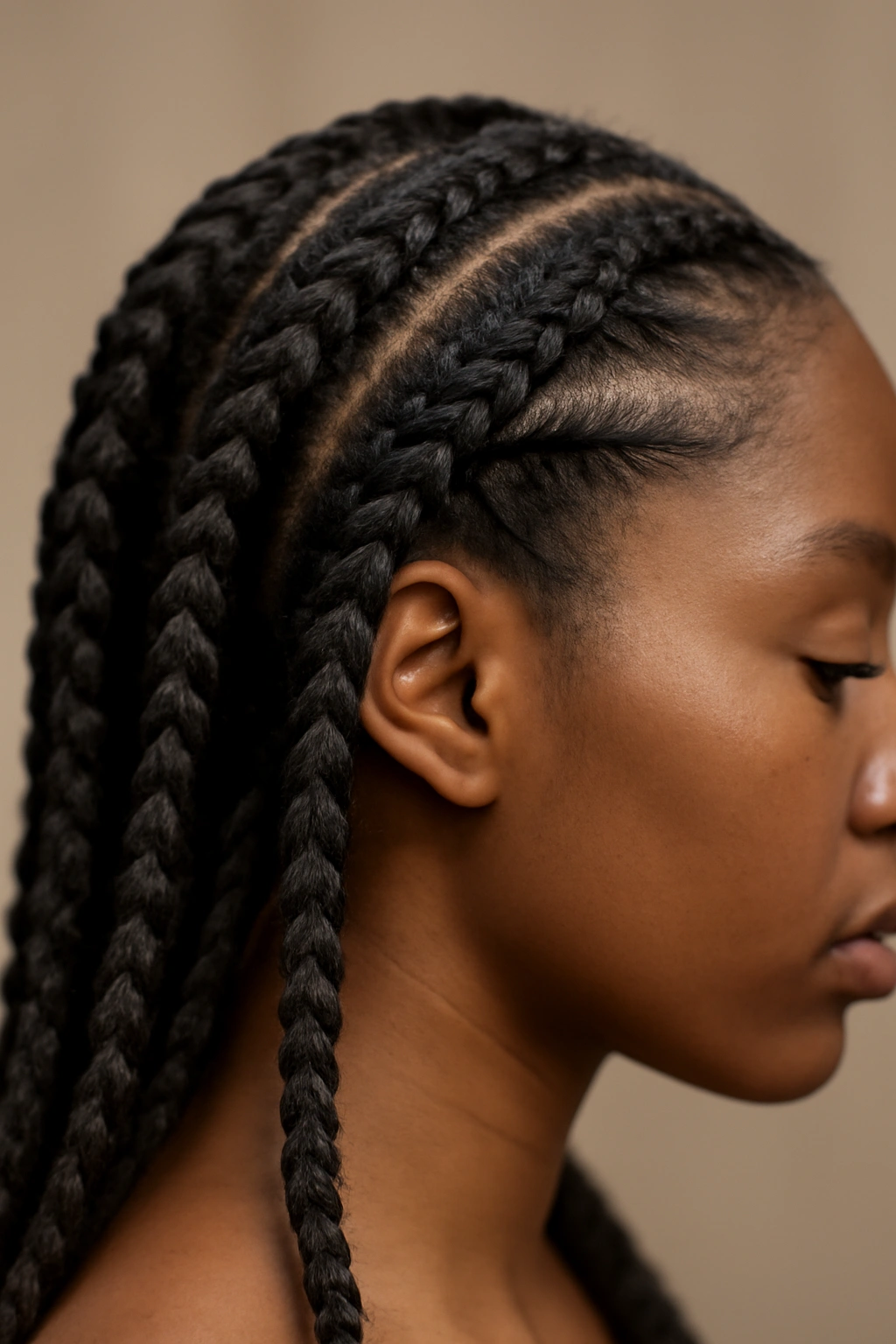 10 Flat Twist Styles Every Natural Hair Woman Needs 3 Feed-in flat twists showing length and fullness along the scalp