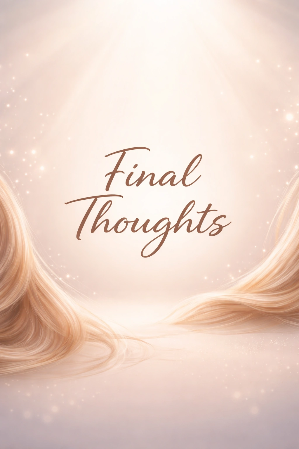 Minimalist gradient background with soft lighting suggesting final thoughts