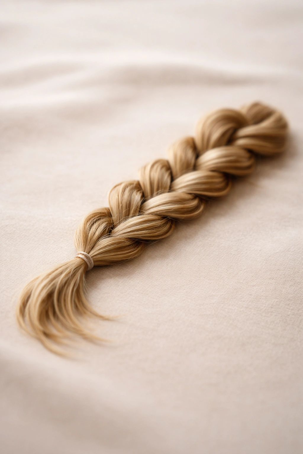 Minimalist braid on neutral surface conveying contemplation