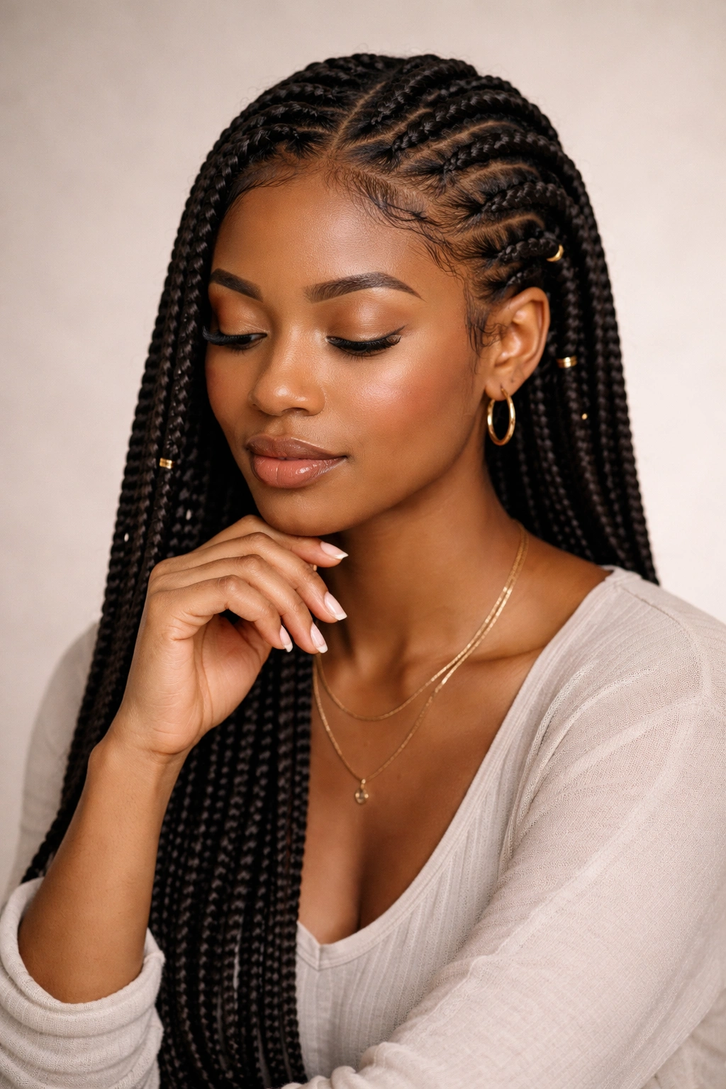 Portrait of a person with braided natural hair, conveying final thoughts on protective style