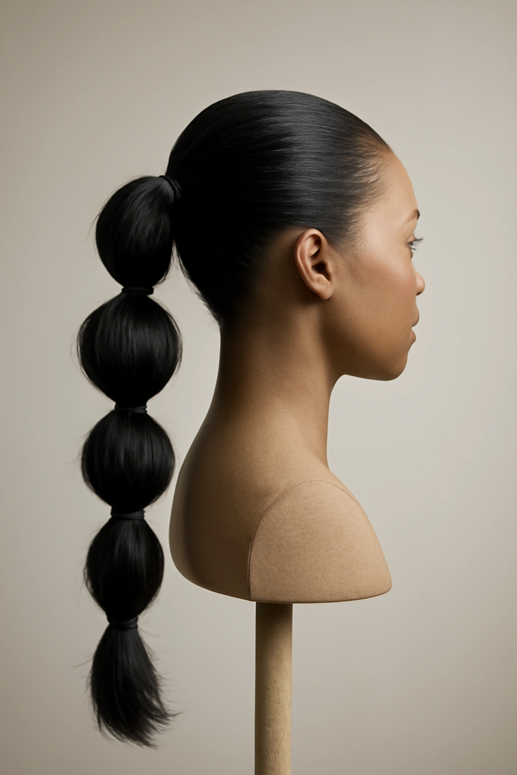 10 Bubble Ponytail Styles Black Women Love Right Now 11 Minimal studio shot of a finished bubble ponytail