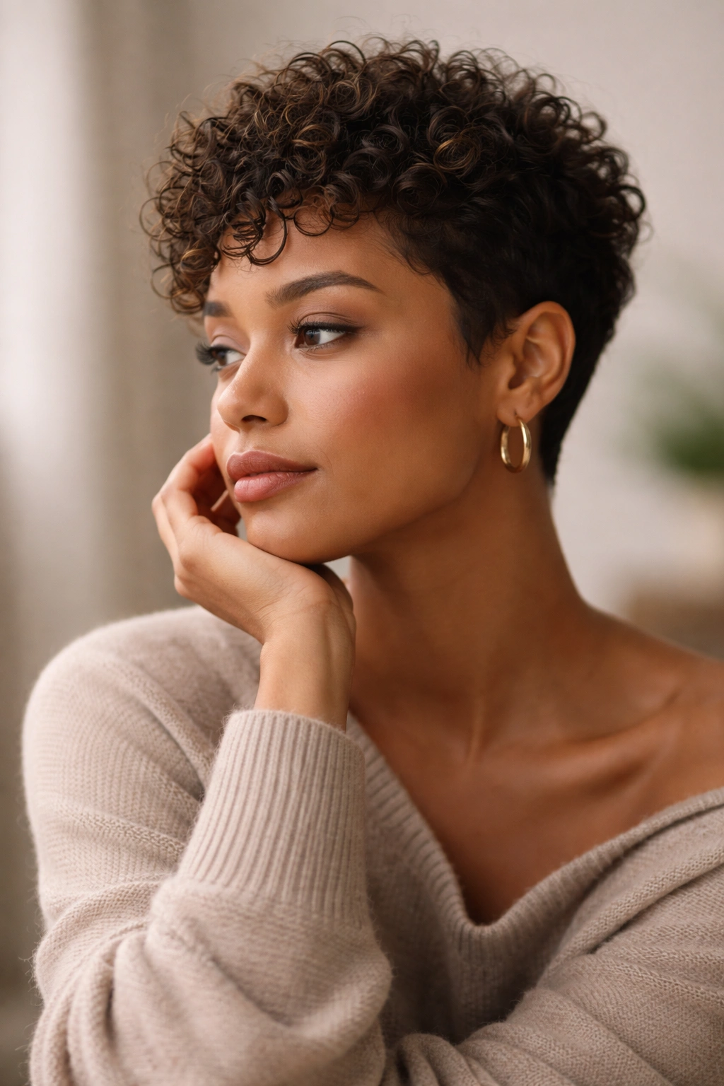 10 Curly Crop Haircuts For A Fresh Bold Look 11 Thoughtful portrait of a person with curly crop