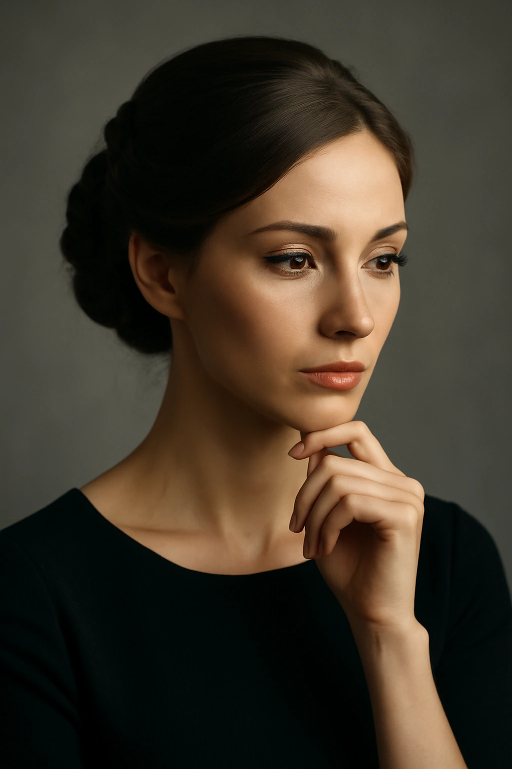 15 Formal Hairstyle Ideas Sorted by Hair Length 16 Contemplative portrait highlighting a polished formal hairstyle