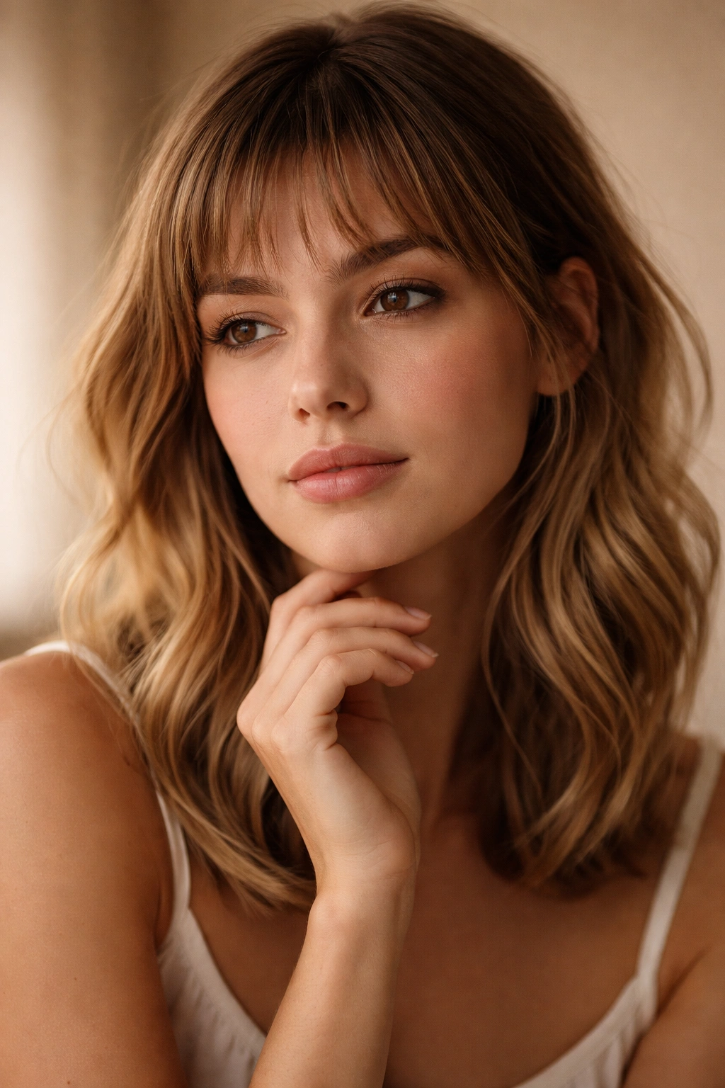 10 Front Baby Cut Styles That Are Everywhere Now 11 Contemplative portrait emphasizing the versatility of a front baby cut.