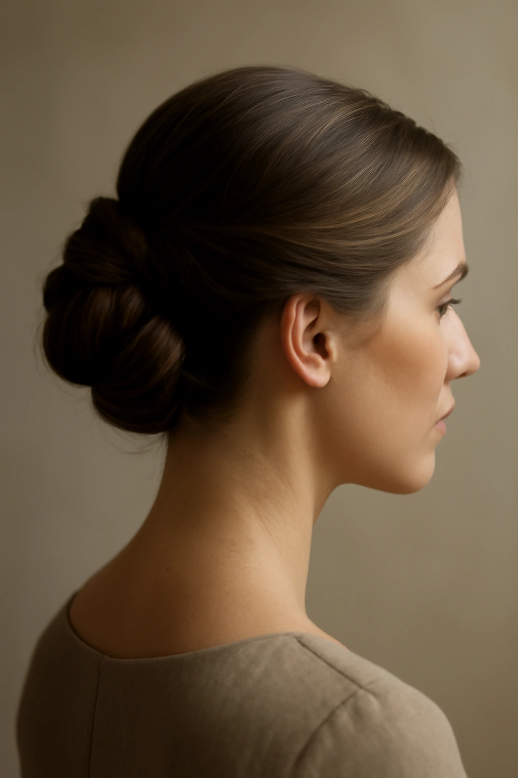 10 Effortless Hairstyles for Any Formal Event 11 Side profile of head with an elegant updo silhouette