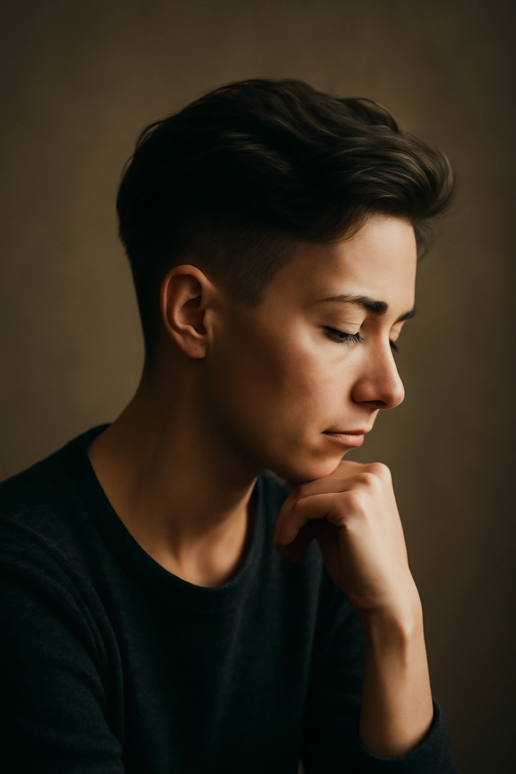 10 Undercut Styles From Subtle To Bold For Women 11 Silhouette portrait contemplating hairstyle choices