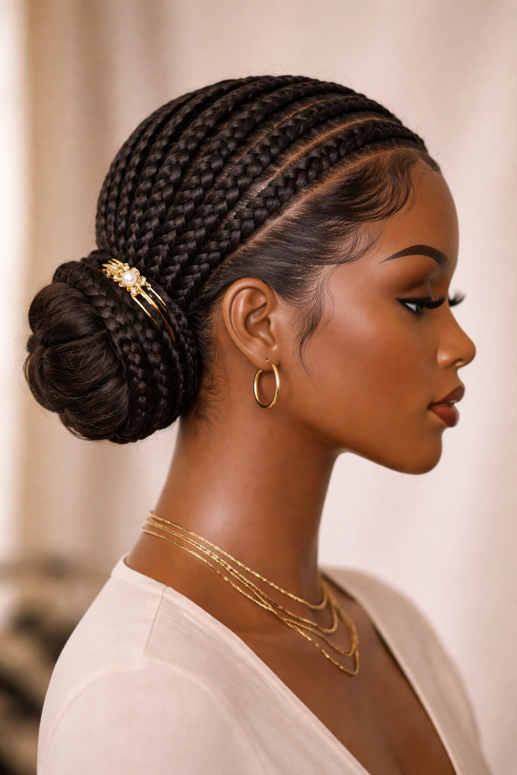 15 Protective Styles That Still Look Put Together 16 Close-up of a polished protective hairstyle with tucked ends and smooth edges