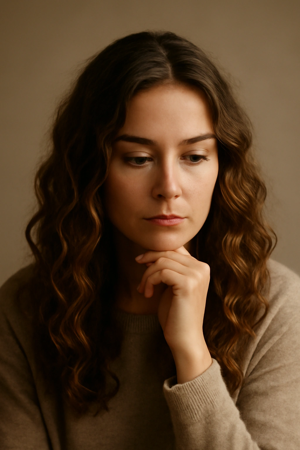 15 Heatless Wavy Hairstyles Anyone Can Pull Off 16 Contemplative portrait of a person with soft waves, reflecting on heatless styling