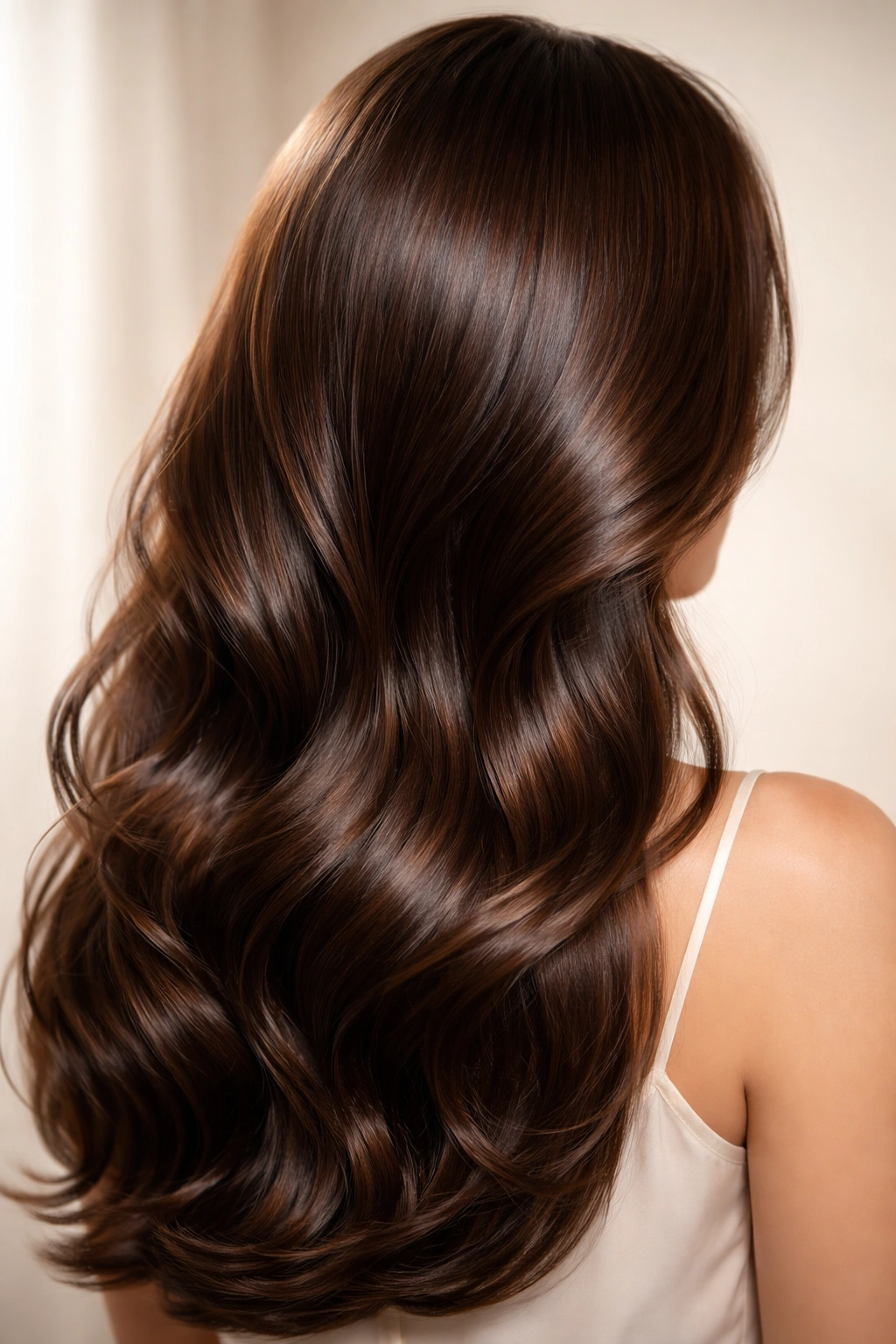Close-up portrait of glossy hair with soft lighting