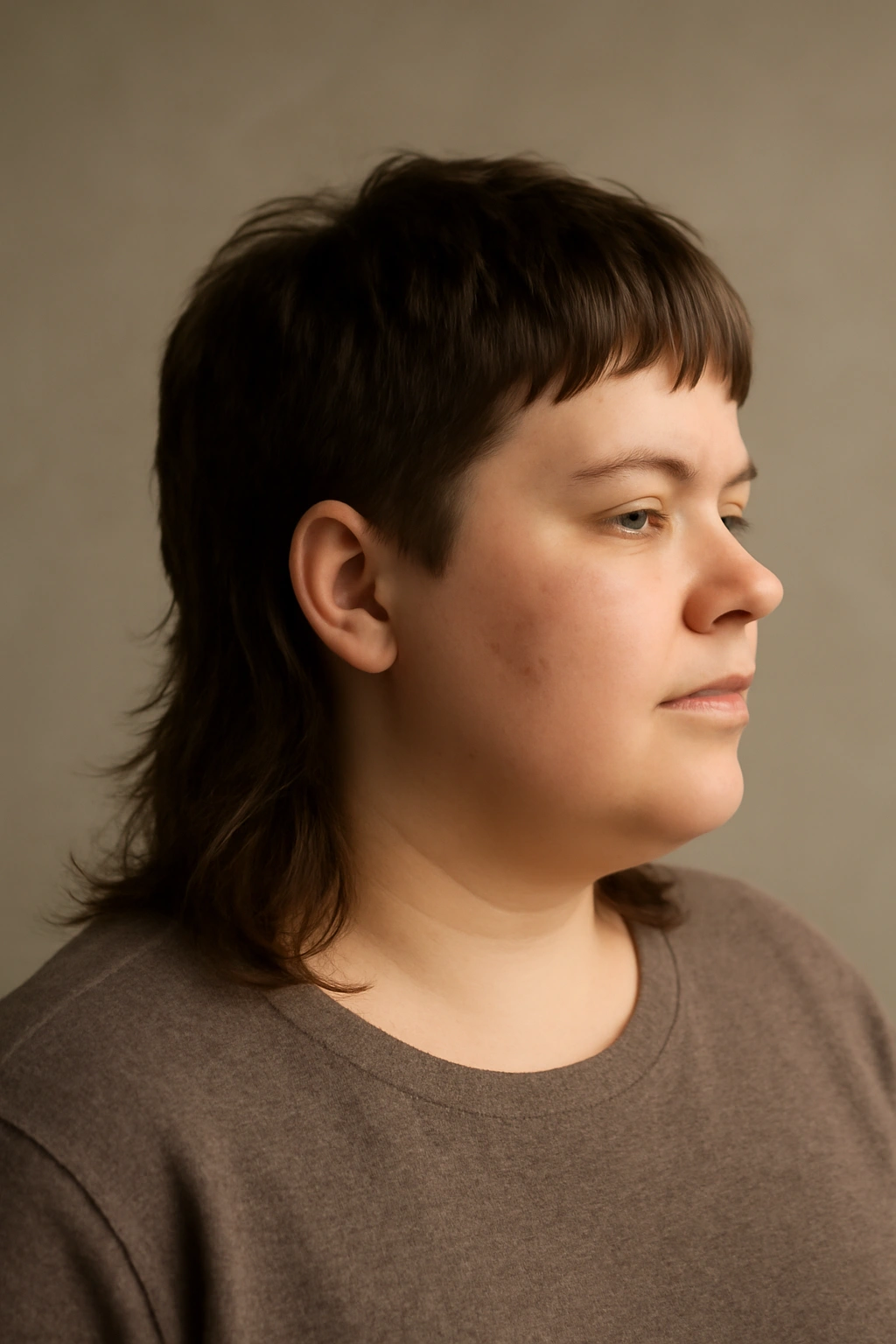 10 Flattering Mullet Haircuts for Plus Size Women 12 Thoughtful portrait of a person with mullet-inspired hairstyle