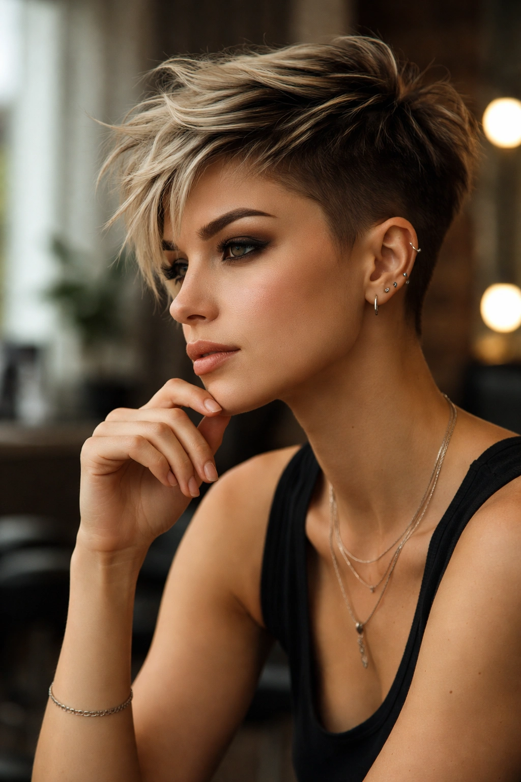 10 Edgy Pixie Cuts For Women Who Want Bold Hair 11 Thoughtful portrait of a person with a bold pixie cut