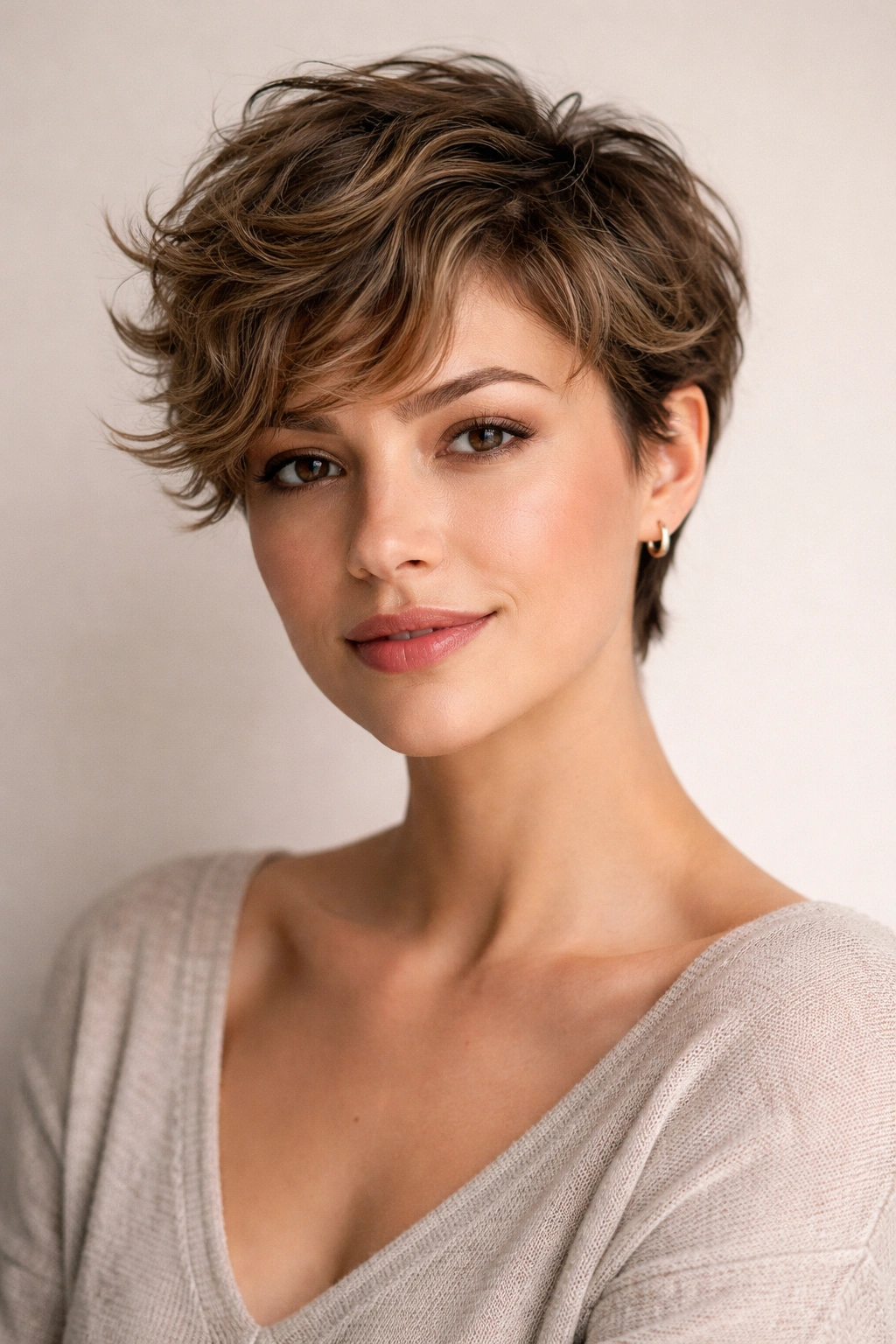 Wavy Pixie Cuts 12 Styles For Naturally Wavy Hair 16 Portrait of a person with a soft, textured wavy pixie cut conveying confidence.