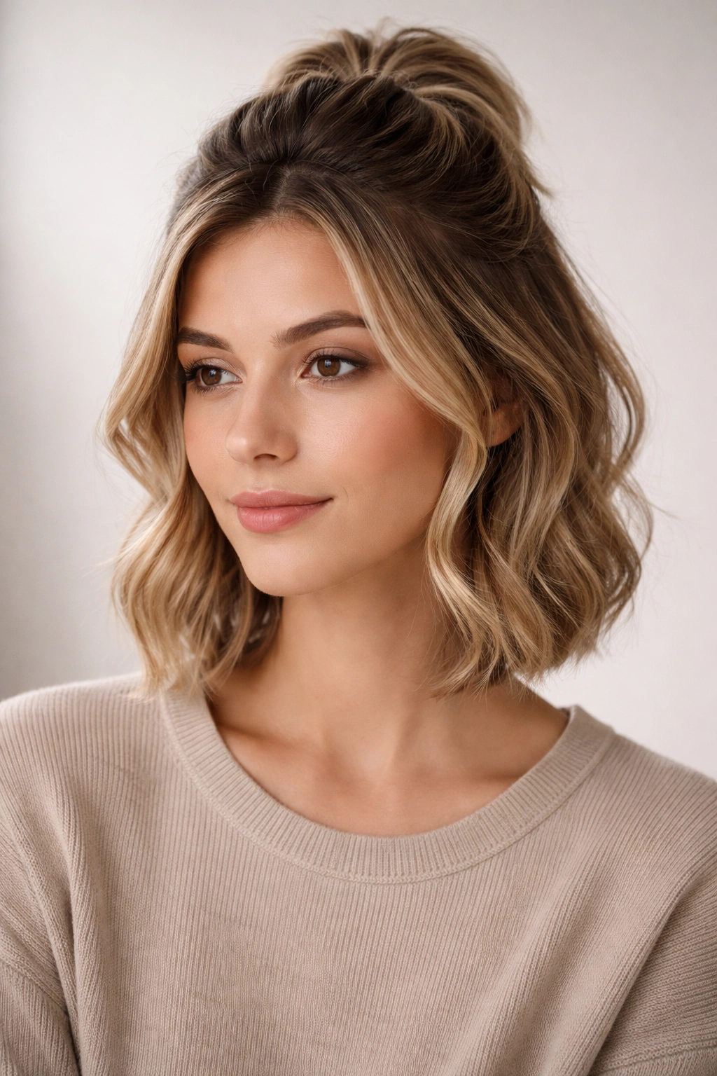 Portrait of a person with short hair, calm expression
