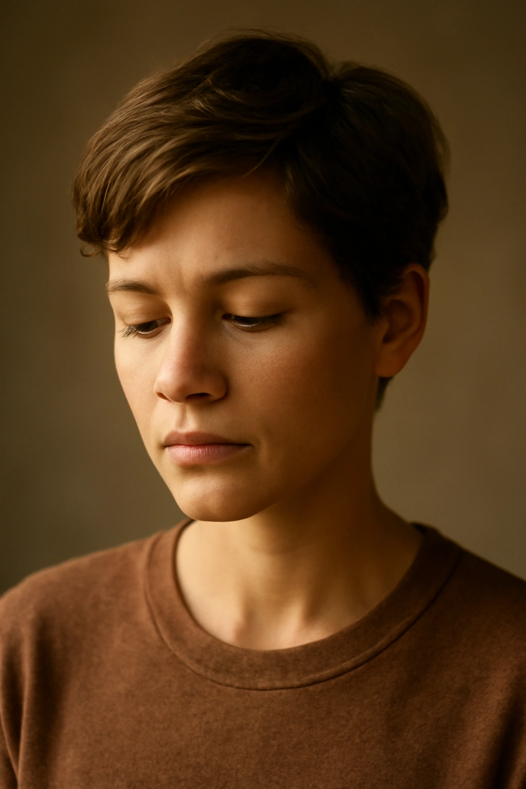 10 Birthday-Ready Hairstyles for Women With Short Hair 11 Contemplative portrait of a person with short hair