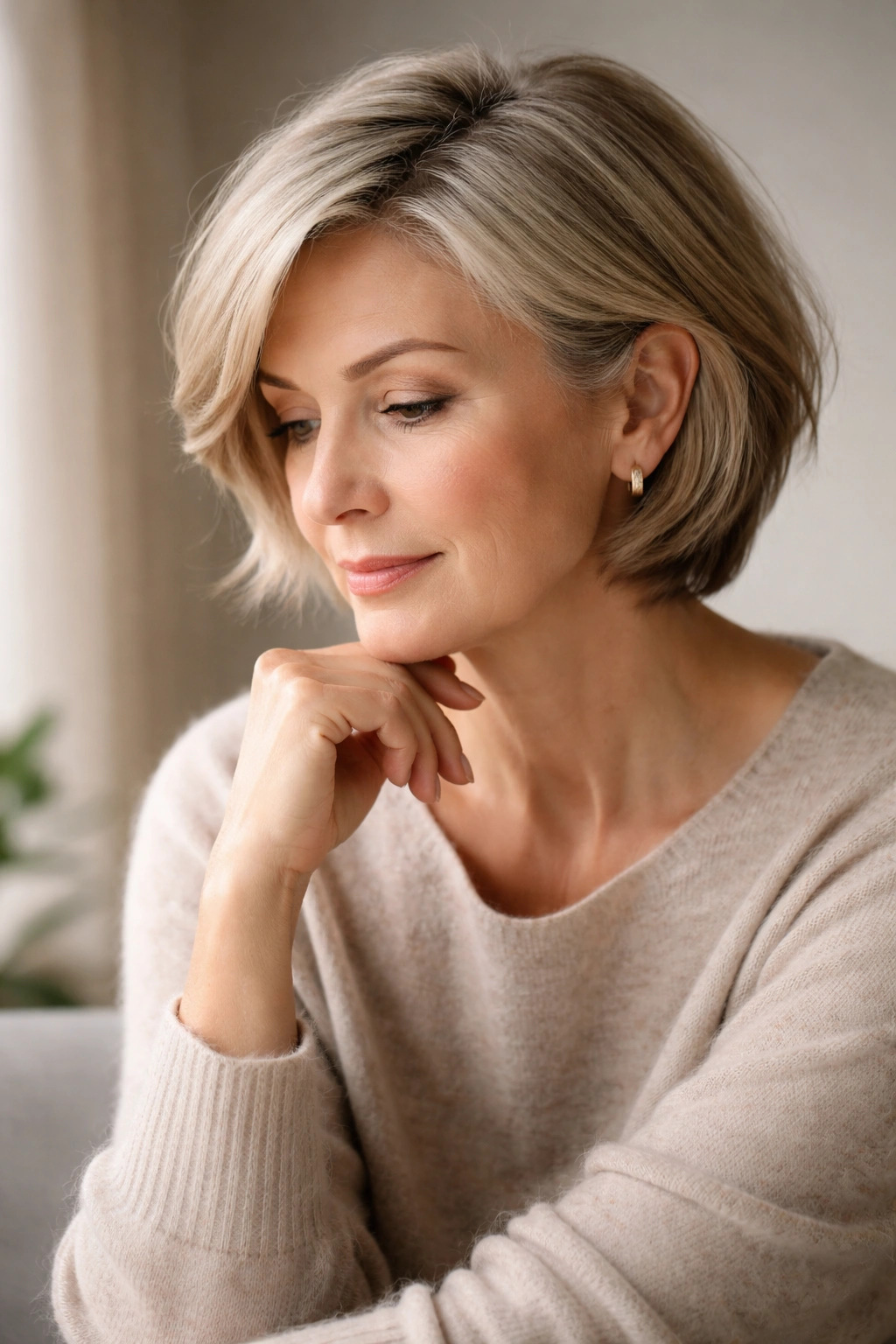 Minimalist silhouette of a person in thoughtful pose