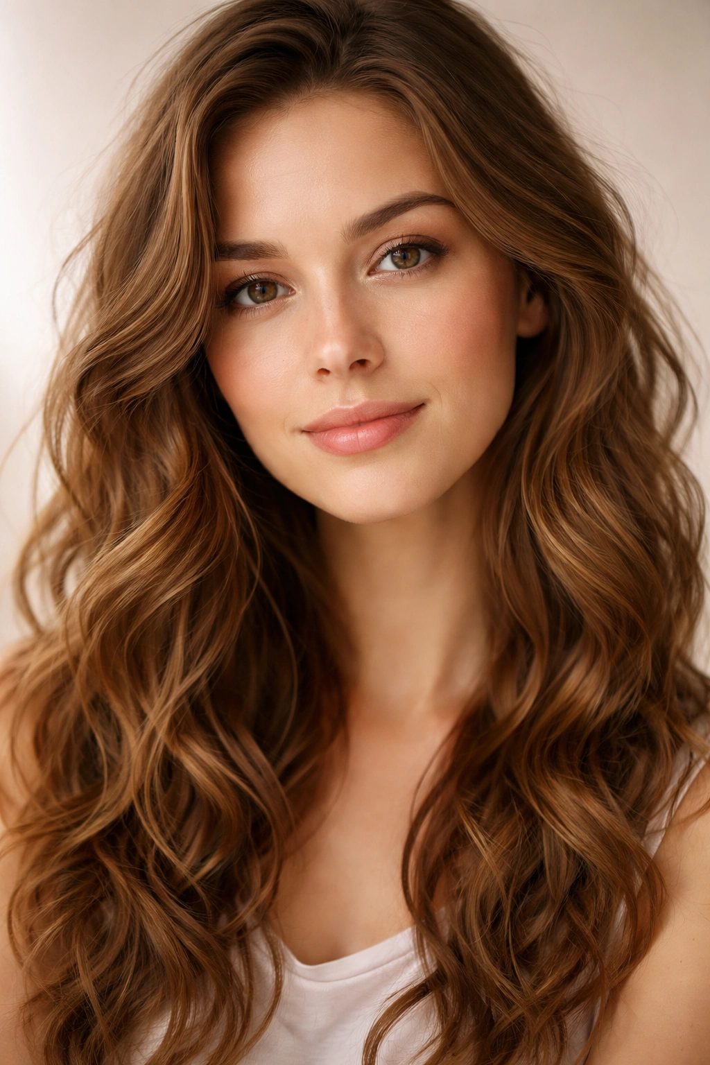 Portrait of a person with natural waves and a calm expression