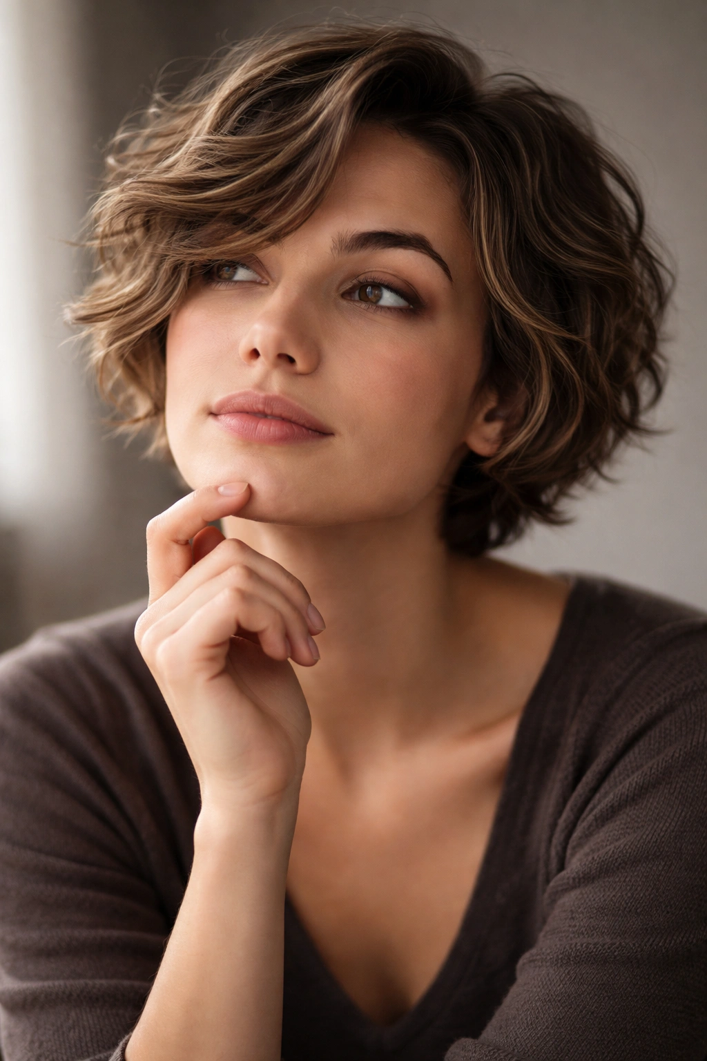 Short And Wavy 15 Haircuts Designed For Your Texture 16 Thoughtful portrait of a person considering wave-friendly short haircuts