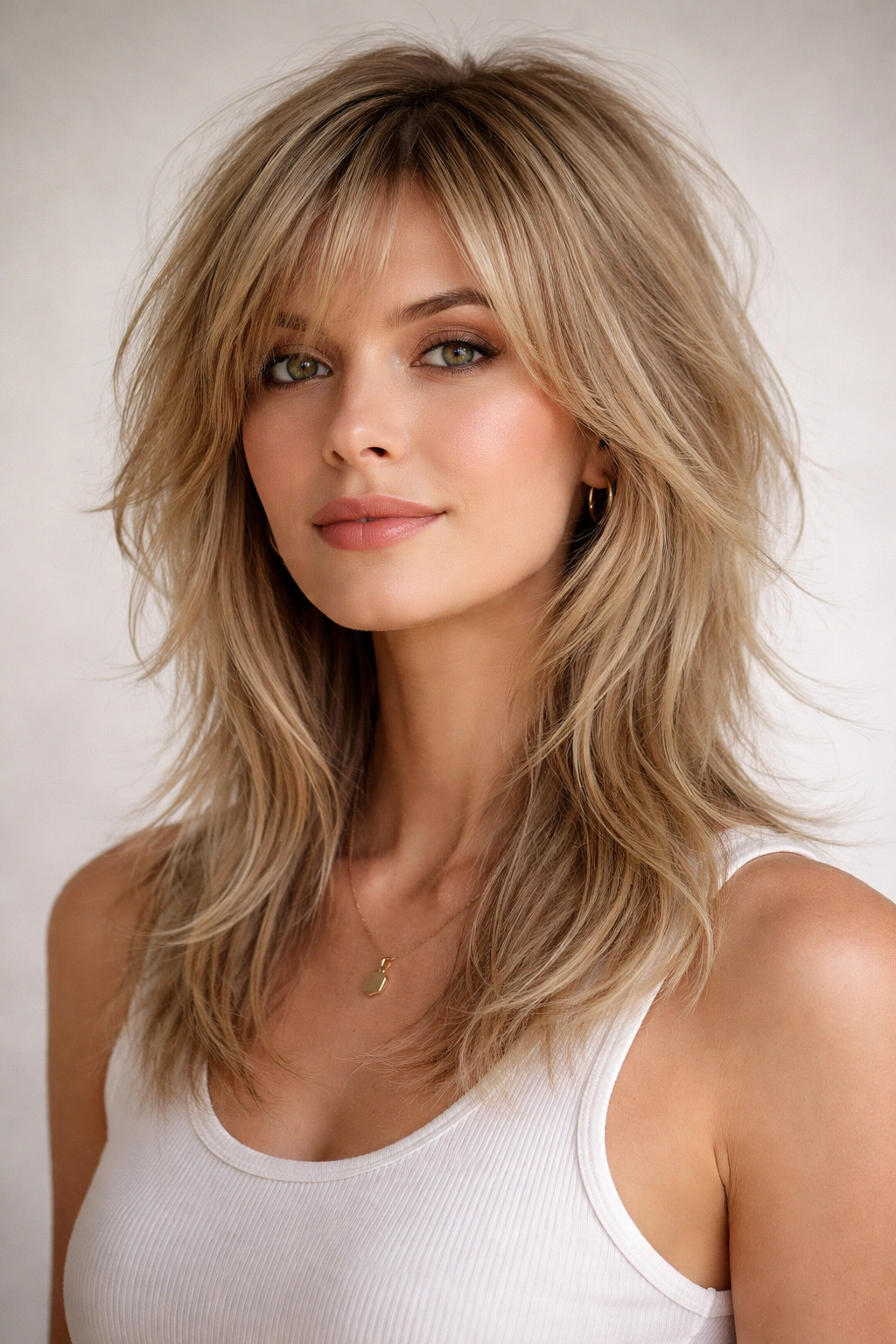 Close-up of The Soft-Texture Shag for Fine Hair showing lift and tapered layers