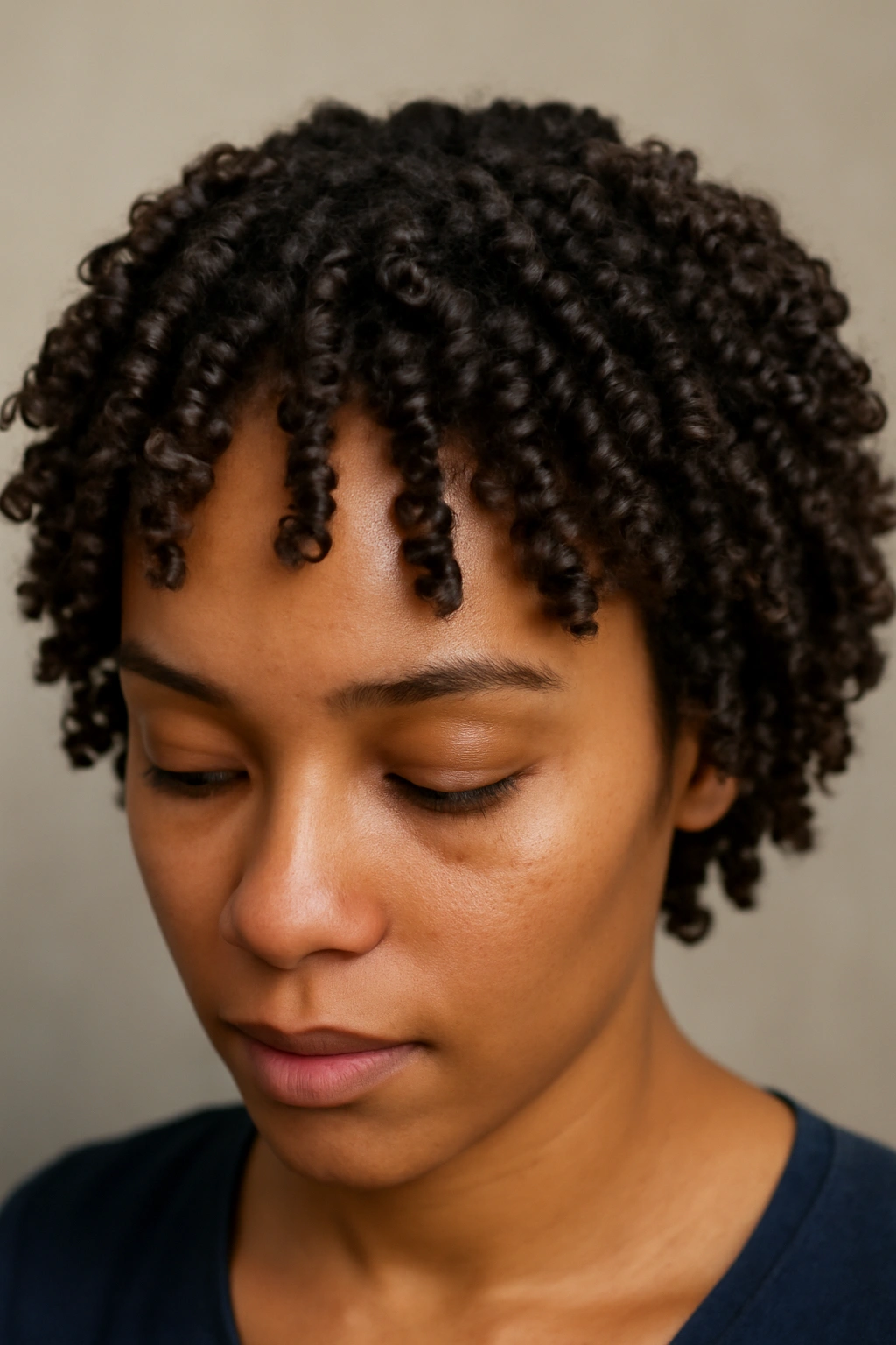 12 Easy Short Curly Styles for Effortless Mornings 2 Close-up of finger coils showing defined curls on a head