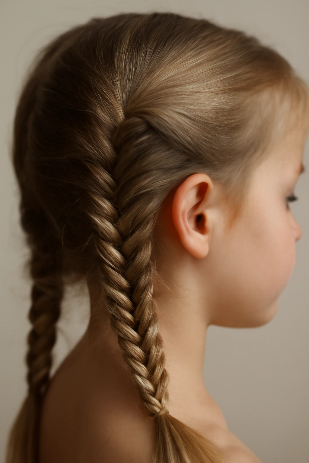 15 Quick and Easy Toddler Braids for Busy Mornings 6 Close-up of a fishtail braid with two strands weaving