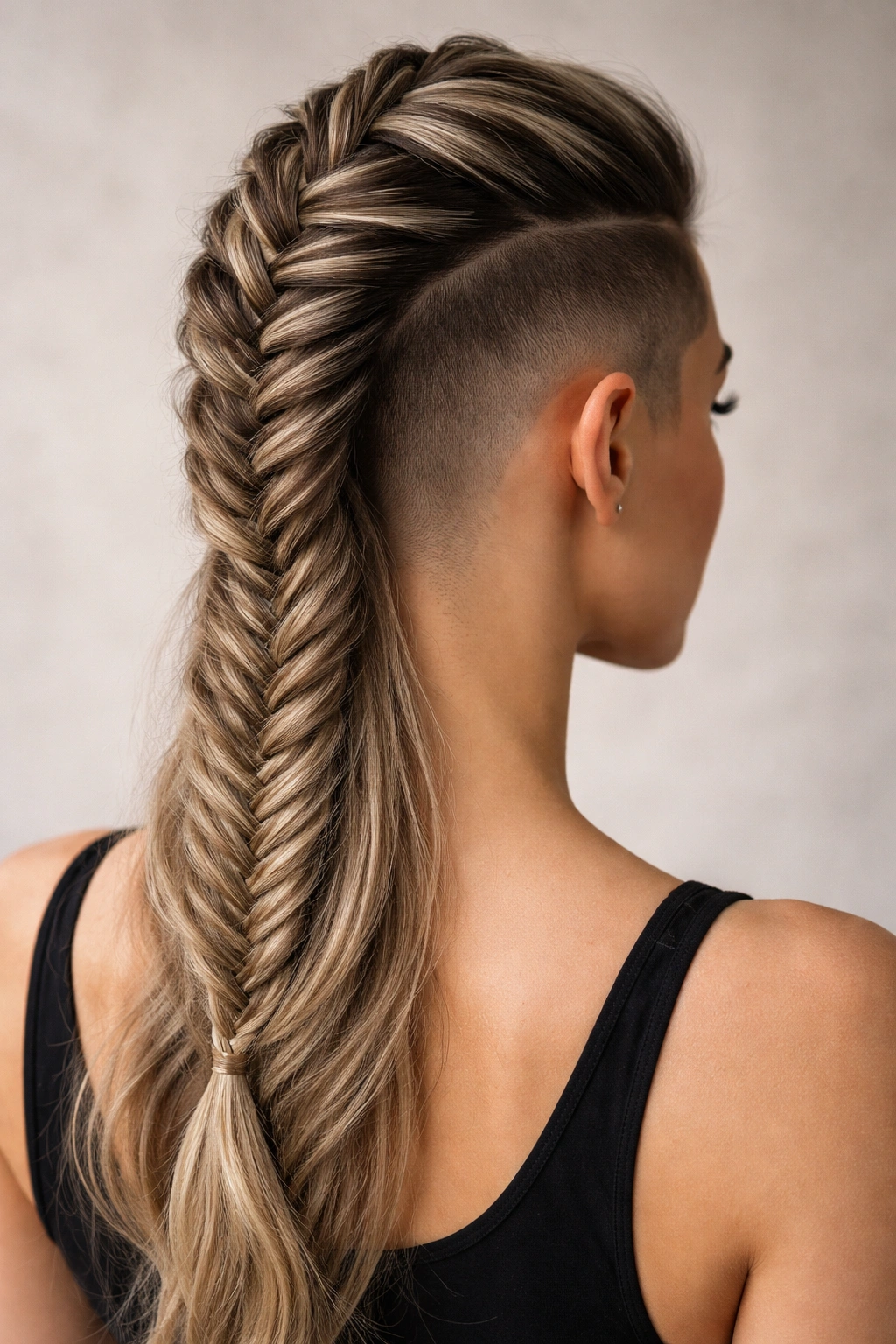 10 Braided Hairstyles With Shaved Sides For Women 4 Fishtail braid with a high fade undercut profile