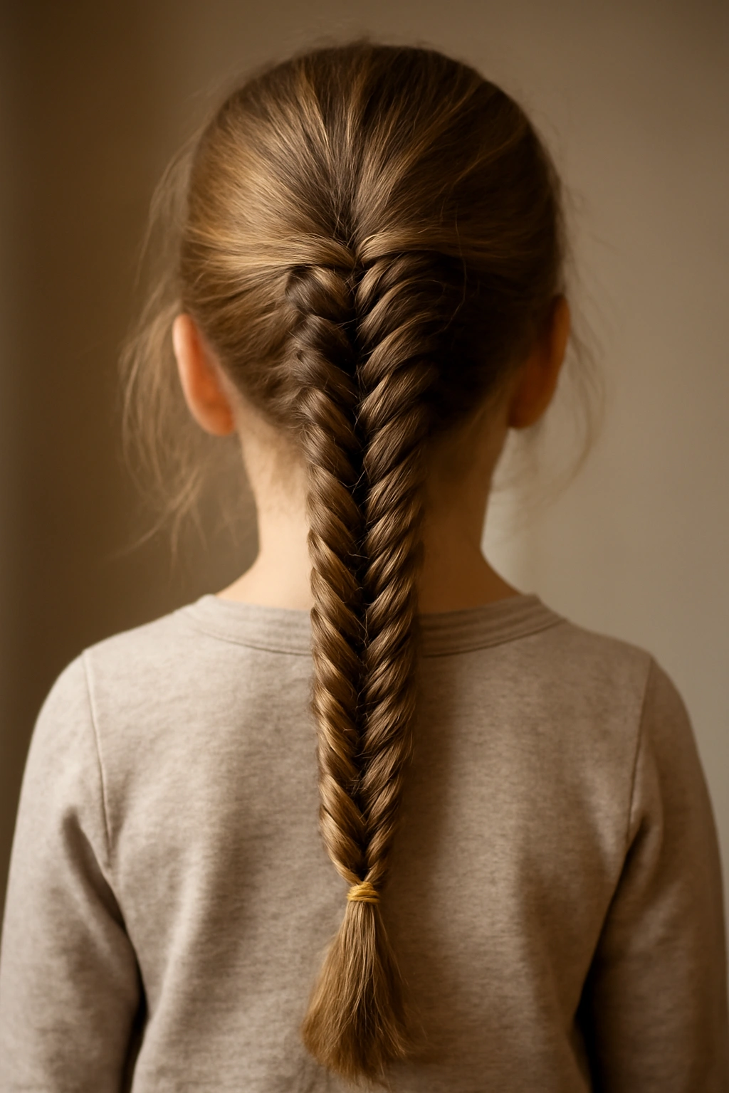 18 Braided Toddler Hairstyles That Won't Come Undone 17 Fishtail braid running down the back of a toddler's head
