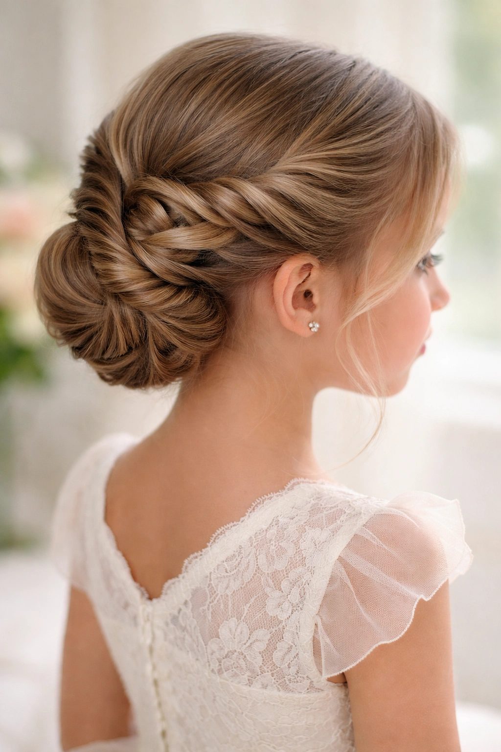 Charming fishtail braid updo