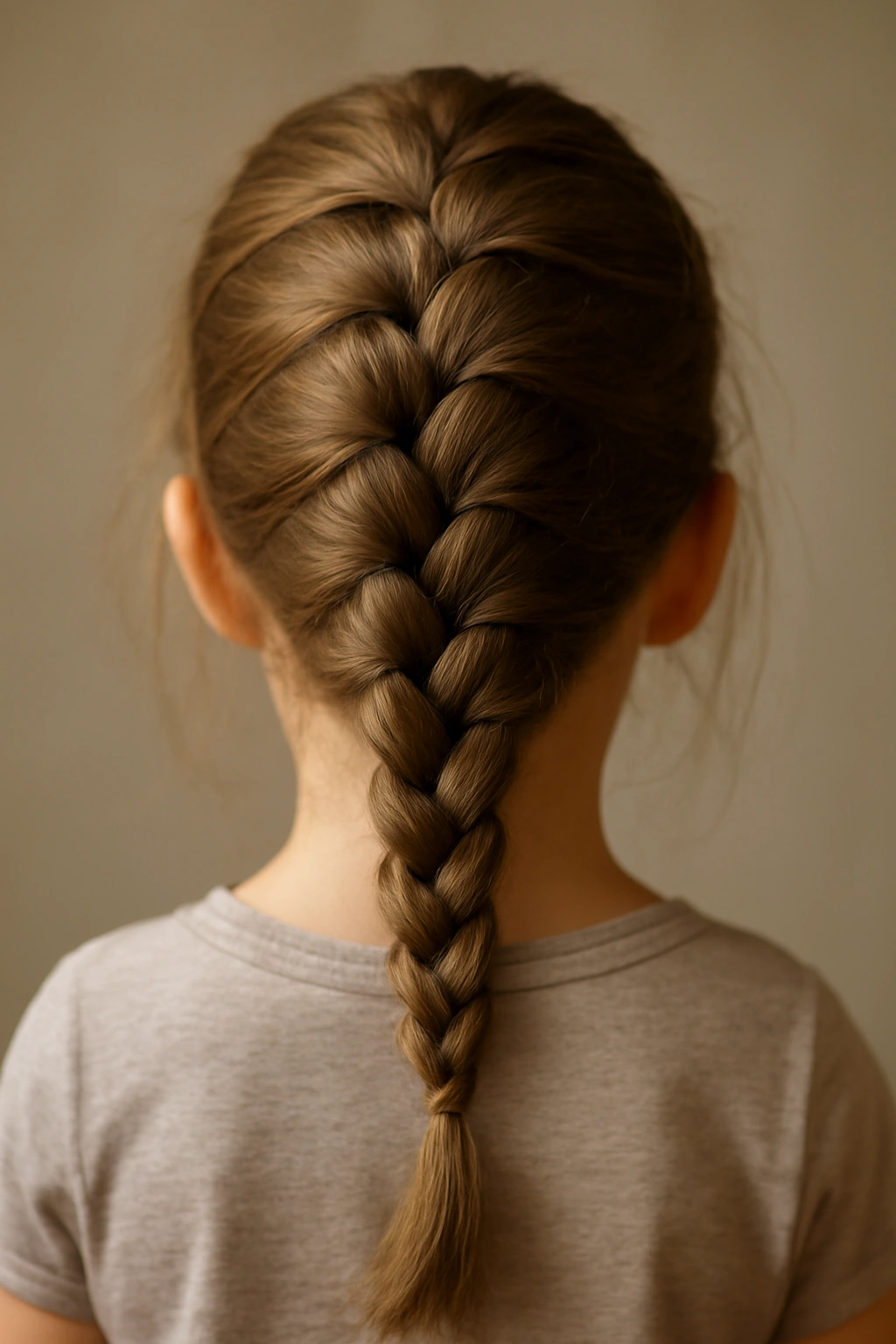 15 Quick and Easy Toddler Braids for Busy Mornings 5 Close-up of a crown-start French braid incorporating hair