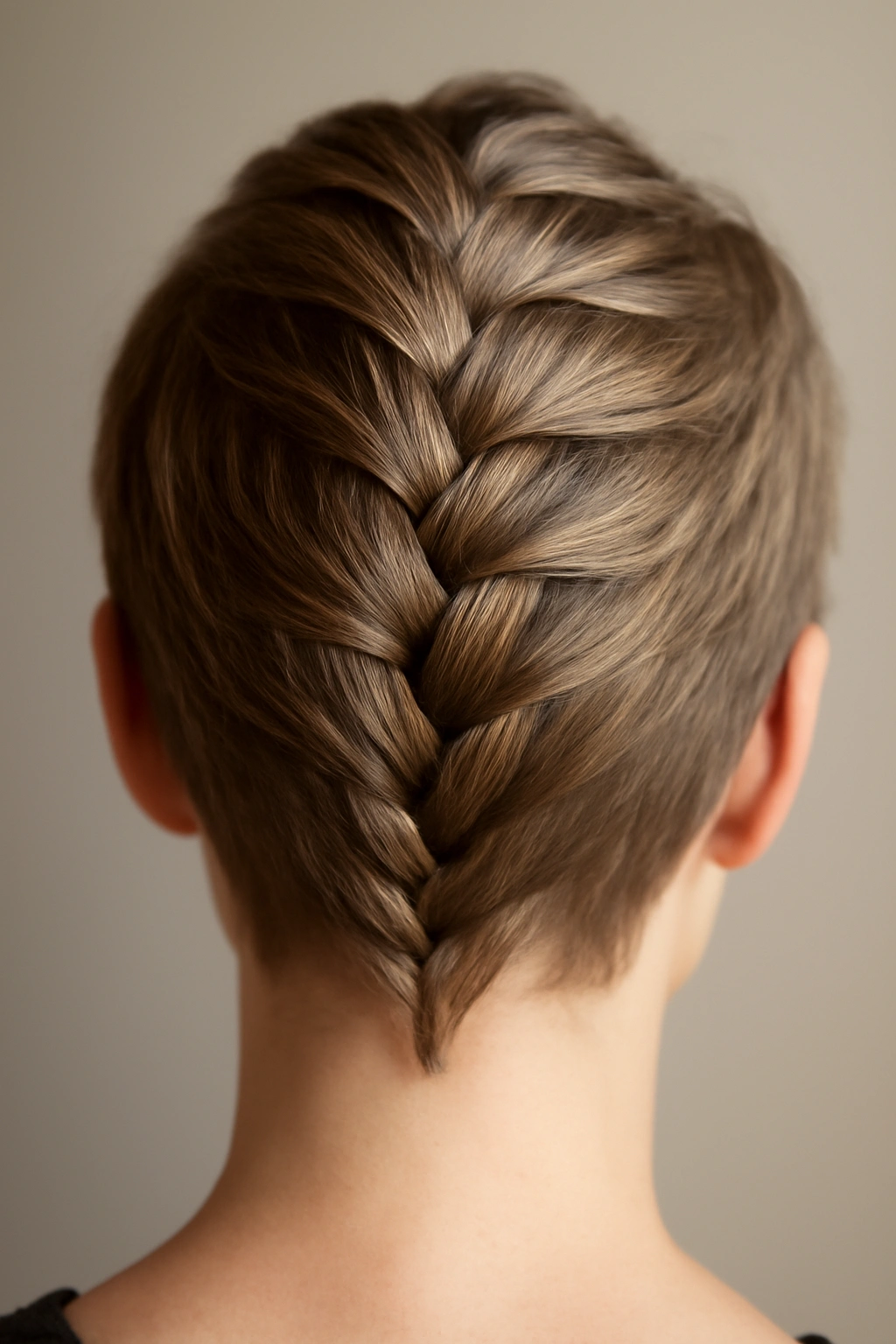 12 Braided Short Hairstyles That Actually Stay Put 2 Close-up of crown-origin French braid on short hair
