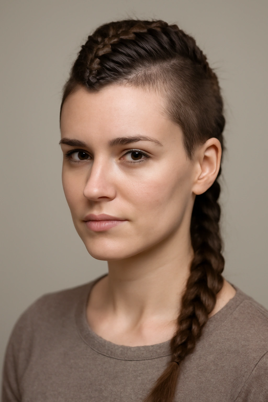 French braid mohawk starting at crown and growing thicker down the head