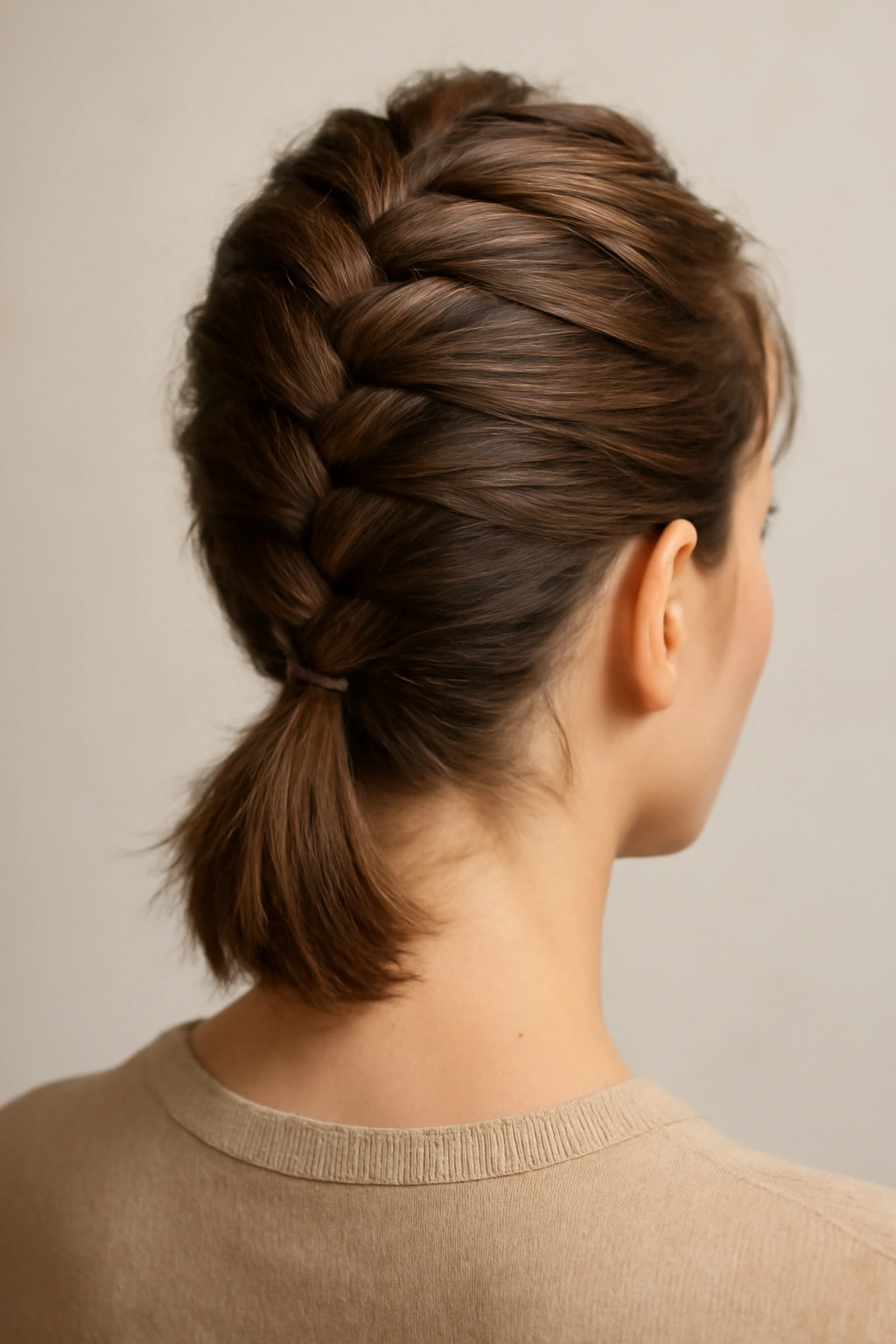 10 Short Hair Ponytail Styles That Last All Day 8 Crown French braid integrated into a ponytail on short hair
