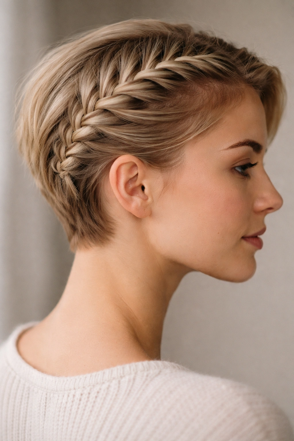 25 Short Braid Styles To Bookmark For Your Stylist 3 French braid along the scalp on short hair