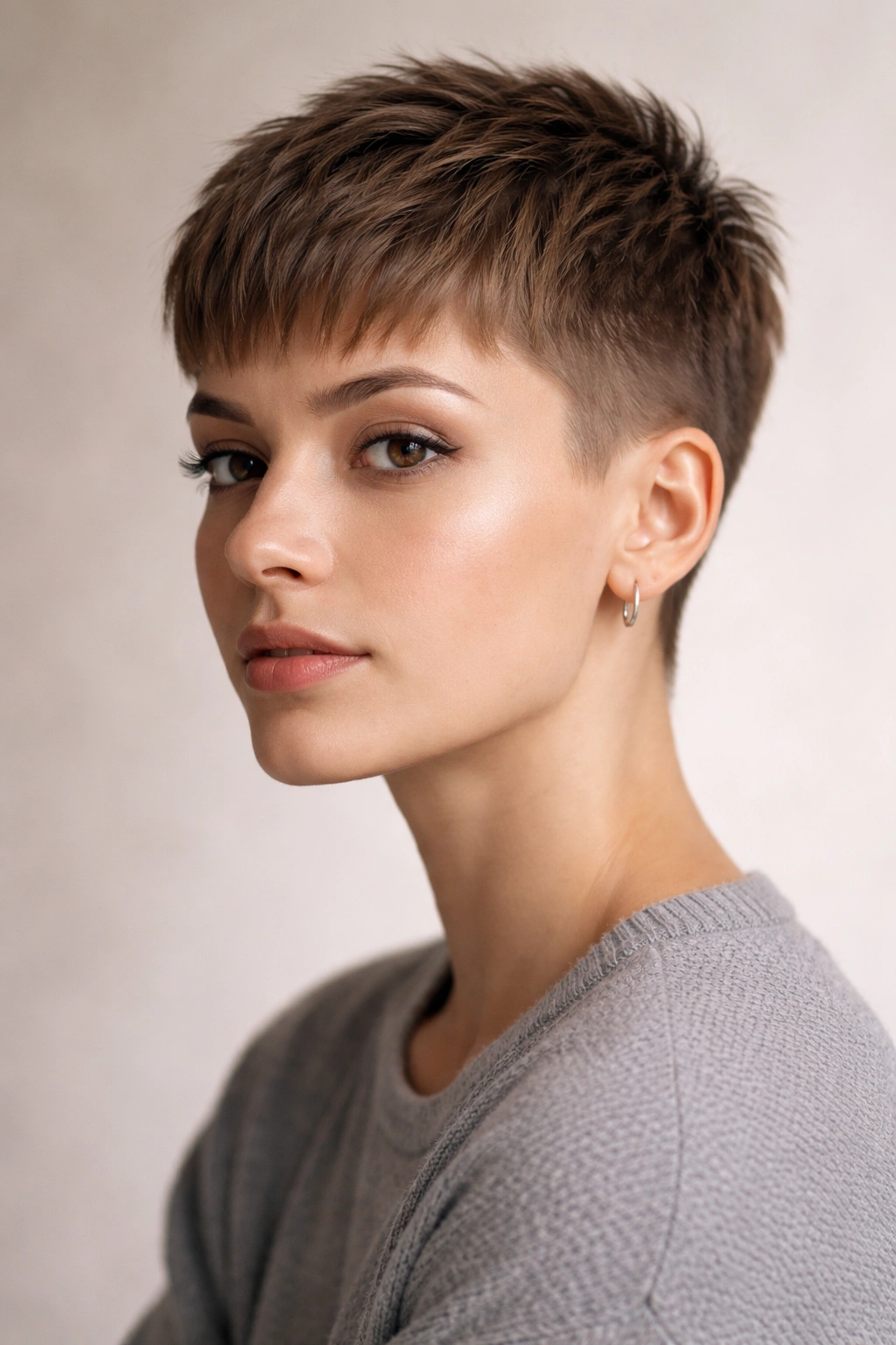 10 Short Haircuts For Women Who Hate Styling 6 Close-up of a French crop with short sides and textured top