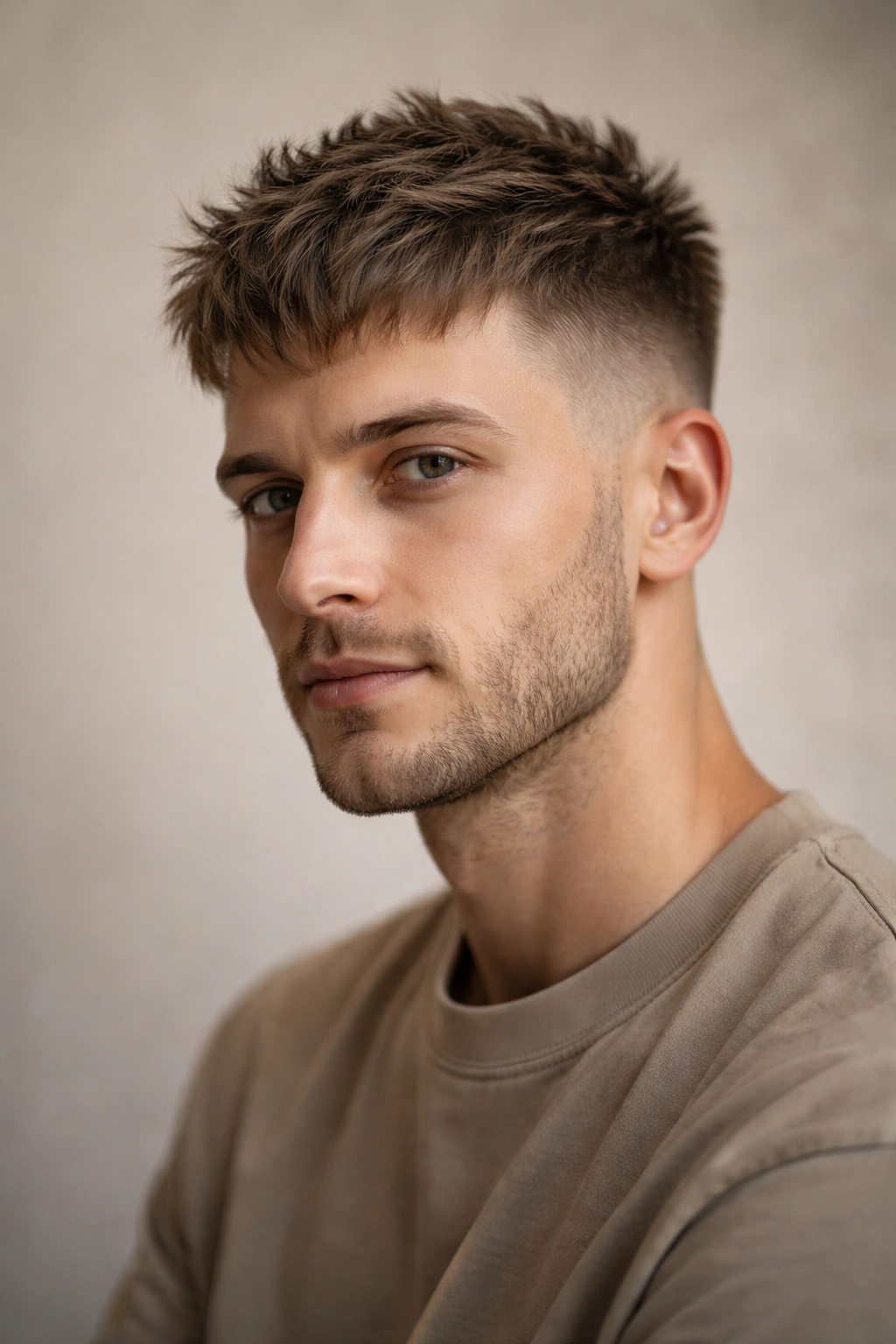 12 Short Haircuts That Work Around Cowlicks 7 French Crop hairstyle with short faded sides and forward textured fringe