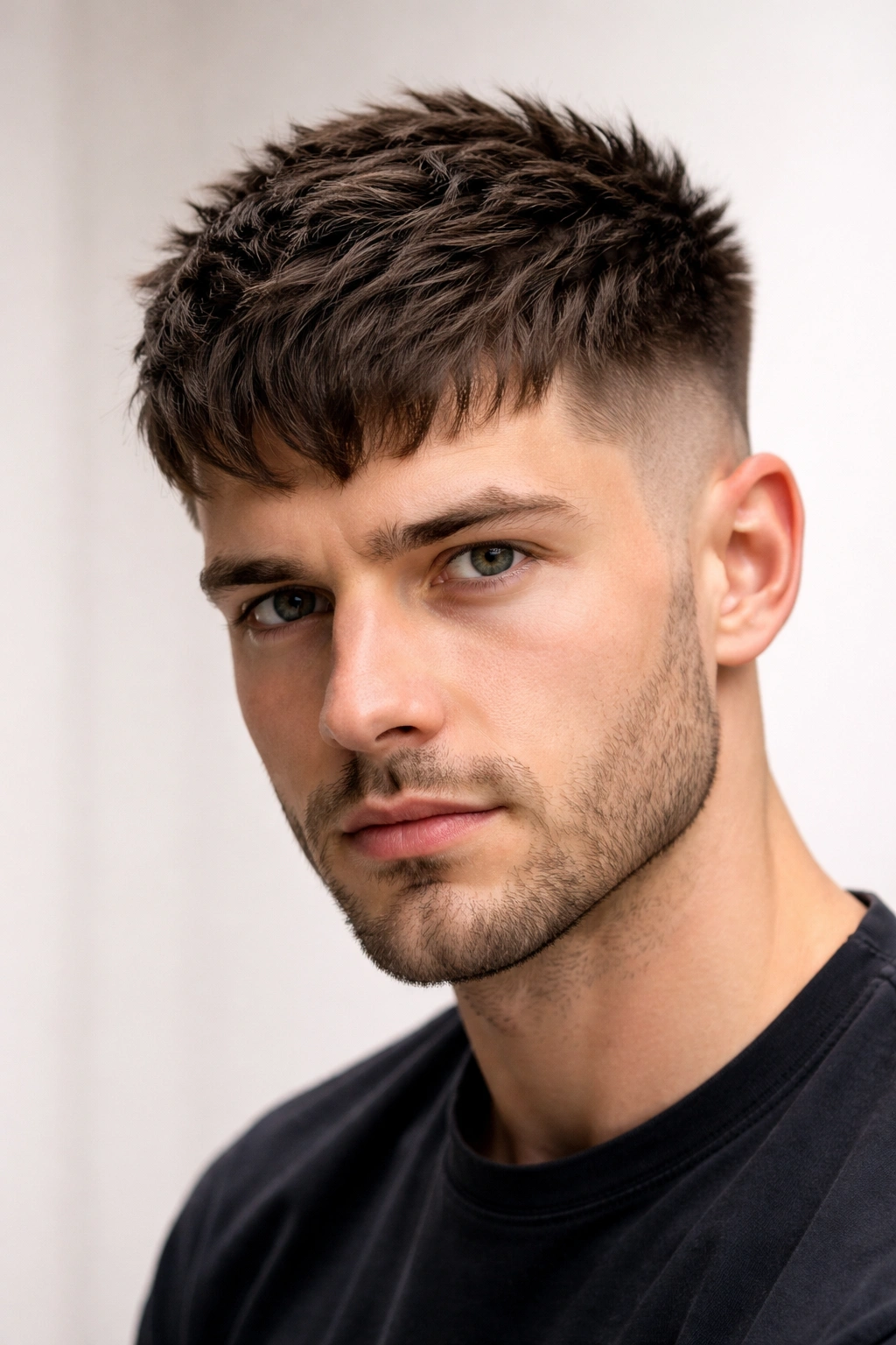 The French Crop hairstyle with tapered sides and textured top